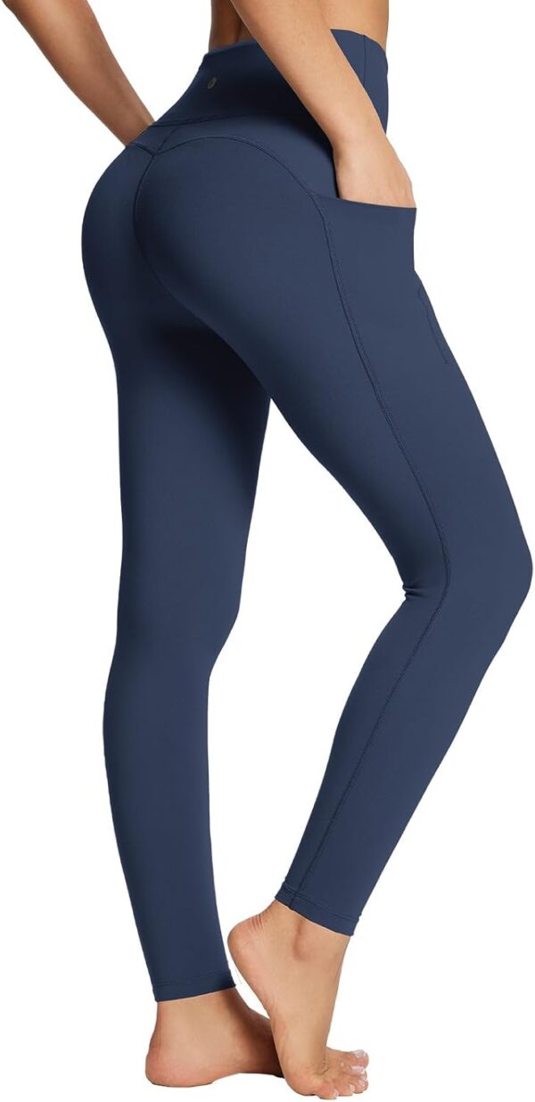 BALEAF Women's Leggings with Pockets Tummy Control Workout High Waisted Athletic Running 7/8 Ultra Soft Gym Yoga Ankle Pants - Image 2