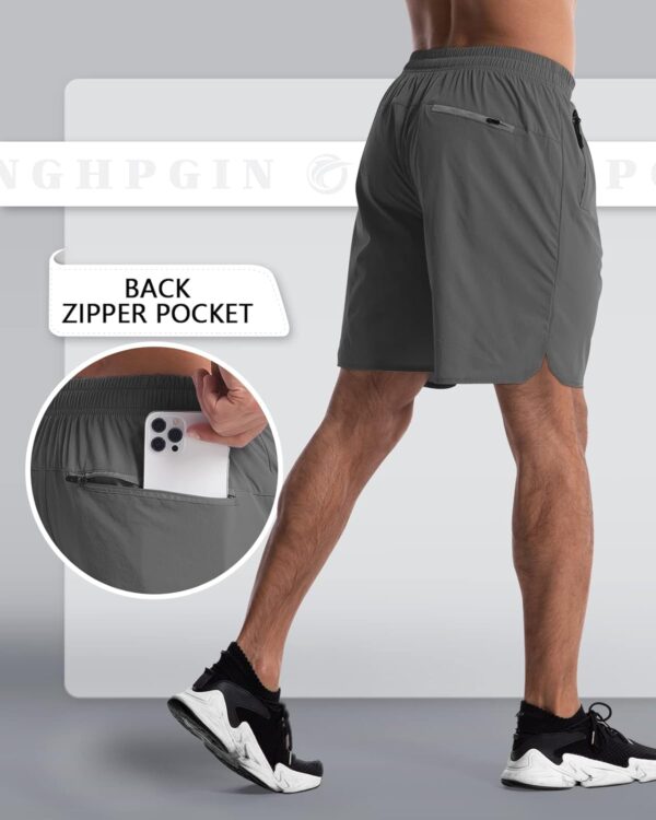 CANGHPGIN 2 Pack Mens Workout Athletic Shorts 7 inch Inseam Quick Dry Hiking Shorts Men Lightweight Sports Gym Shorts Running - Image 3