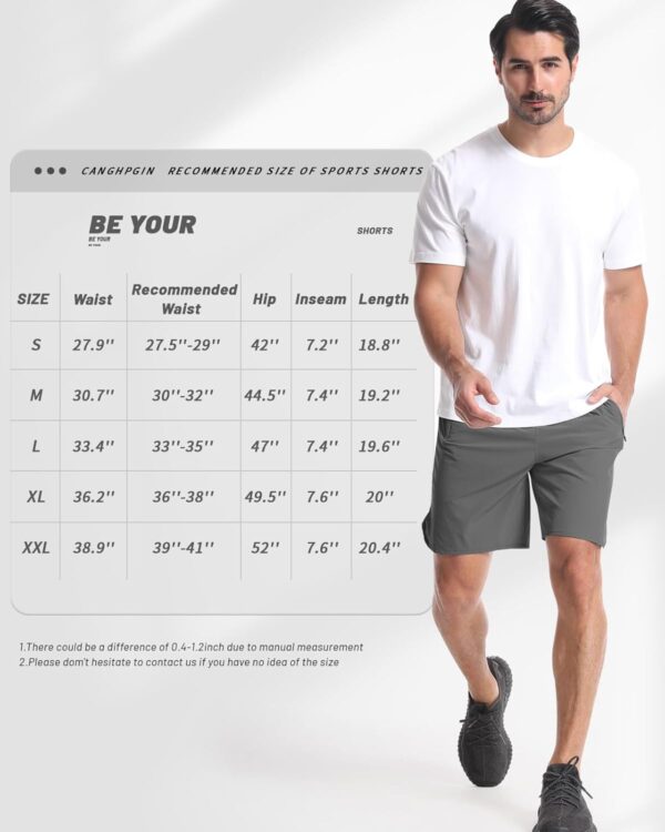 CANGHPGIN 2 Pack Mens Workout Athletic Shorts 7 inch Inseam Quick Dry Hiking Shorts Men Lightweight Sports Gym Shorts Running - Image 7