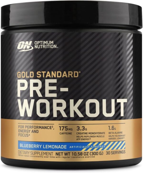Optimum Nutrition Gold Standard Pre-Workout, Vitamin D for Immune Support, with Creatine, Beta-Alanine, and Caffeine for Energy, Keto Friendly, Blueberry Lemonade, 30 Servings (Packaging May Vary) - Image 2