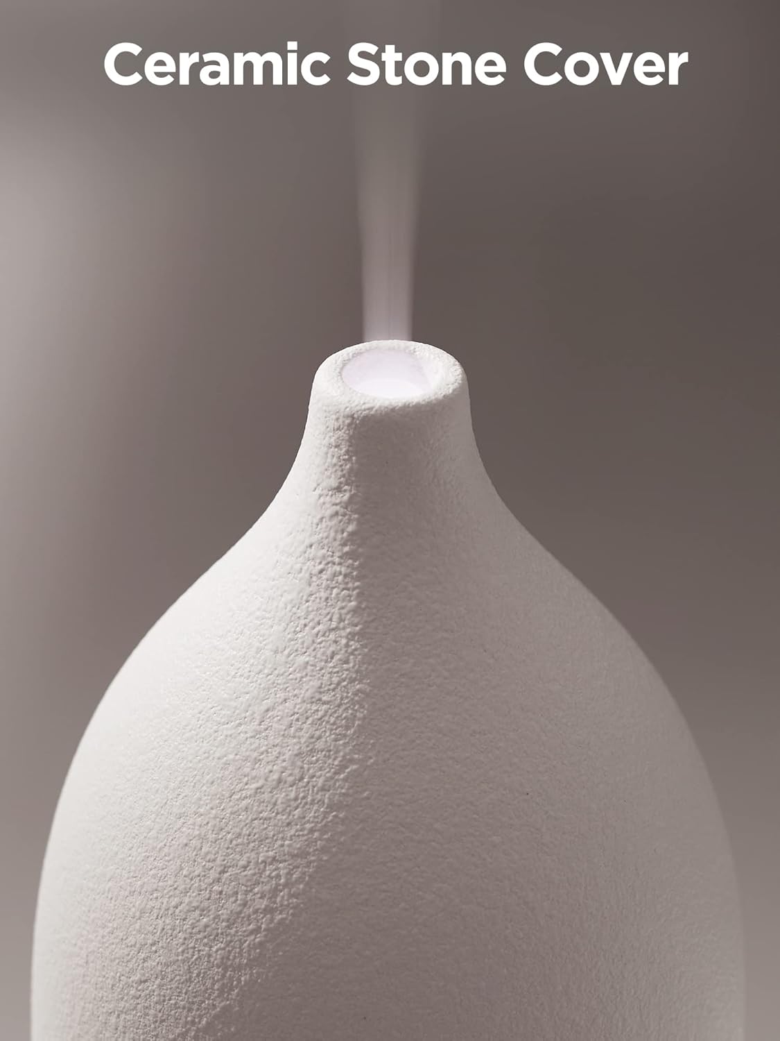 InnoGear Oil Diffuser, 150ML Ceramic Diffuser for Essential Oils Handcrafted Aromatherapy Diffuser Ultrasonic Cool Mist Humidifier with 2 Mist Modes Waterless Auto Off for Room Office, White - Image 4