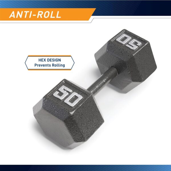 Marcy Cast Iron Hex Dumbbells Collection - Available size from 3-lb to 100-lb, SOLD INDIVIDUALLY - Image 4