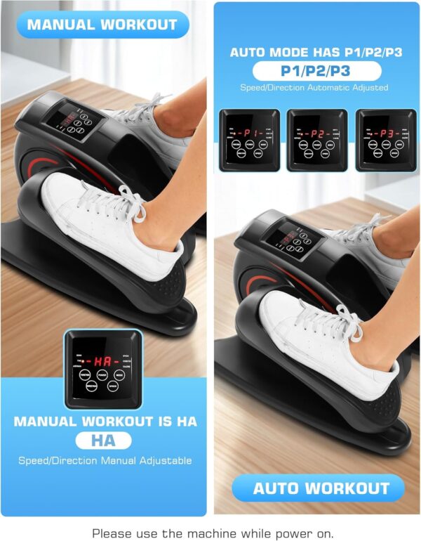 ANCHEER Under Desk Elliptical: Electric Leg Exerciser While Sitting for Seniors, Portable Ellipse Leg Exerciser as Seen on TV Motorized Seated Pedal Exerciser with Remote Control for Home Office - Image 5