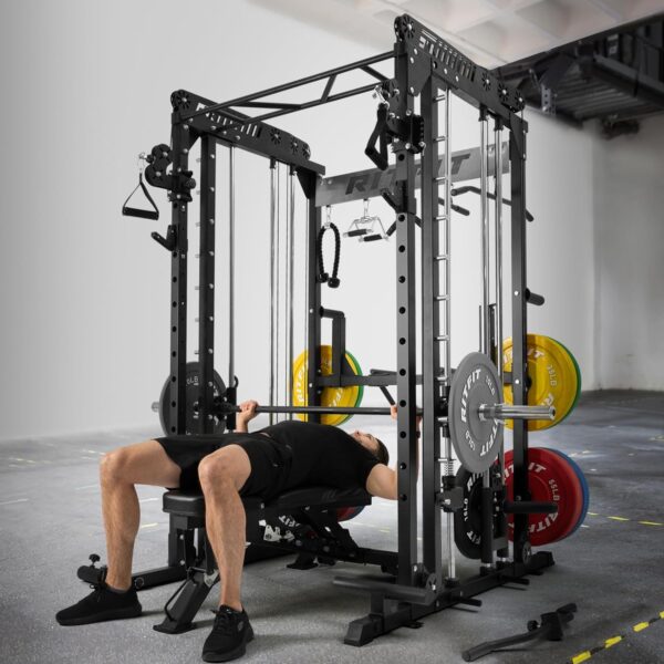 RitFit M1 & M1 Pro Smith Machine with Cable Crossover System, Multi-Function Squat Rack Power Cage for Home Gym, Power Rack and Packages - Image 4