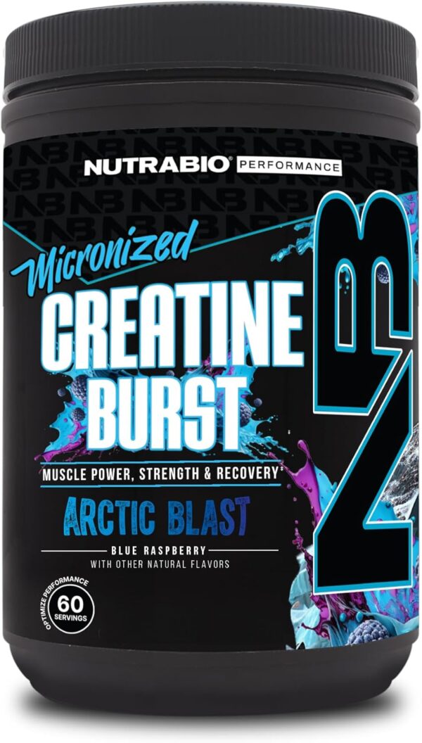 NutraBio Pure Creatine Monohydrate Powder Supplement, Arctic Blast, (300 g) - Supports Bulk Muscle Energy, Recovery, and Strength - HPLC Tested Pure Grade Creatine Powder Supplement for Men and Women - Image 2