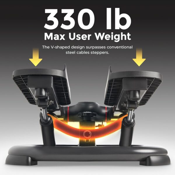 Sunny Health & Fitness 2-in-1 Premium Power Stepper with Resistance Bands, Low-Impact Cardio, Space-Saving, Height-Adjustable, with Enhanced Bluetooth Connectivity with Free SunnyFit App - Image 4