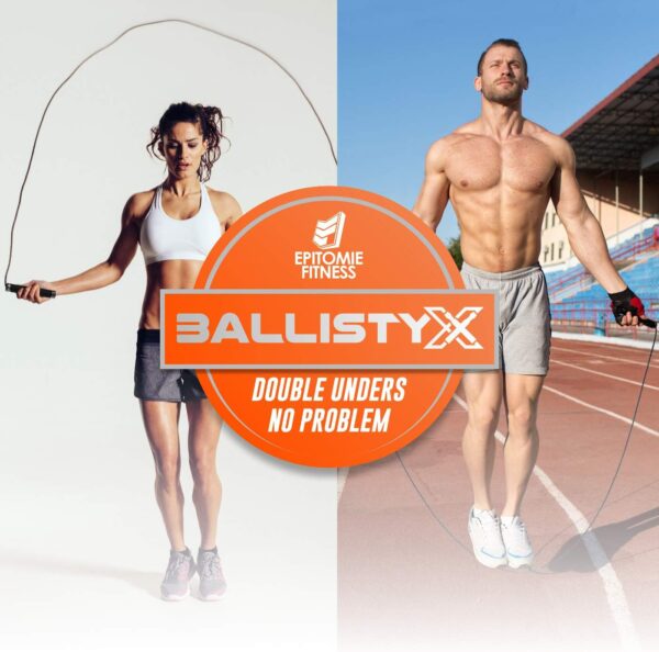 Ballistyx Jump Rope - Premium Speed Jump Rope with 360 Degree Spin, Steel Handles, Silicone Grips and 2 x Adjustable Cables - for Crossfit, Gym & Home Fitness Workouts & More - Image 6