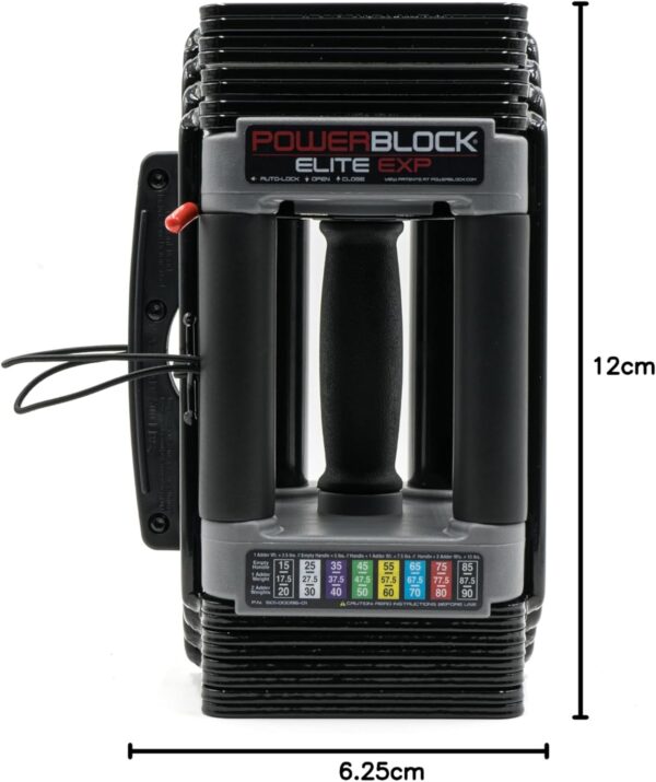 PowerBlock Elite EXP Adjustable Dumbbells, Sold in Pairs, Stage 1, 5-50 lb. Dumbbells, Durable Steel Build, Innovative Workout Equipment, All-in-One Dumbbells, Expandable with Expansion Kits - Image 9