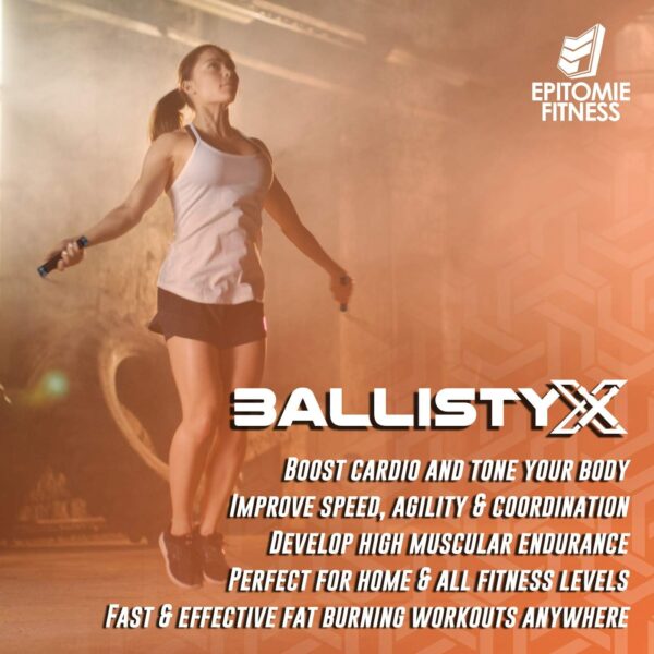Ballistyx Jump Rope - Premium Speed Jump Rope with 360 Degree Spin, Steel Handles, Silicone Grips and 2 x Adjustable Cables - for Crossfit, Gym & Home Fitness Workouts & More - Image 9