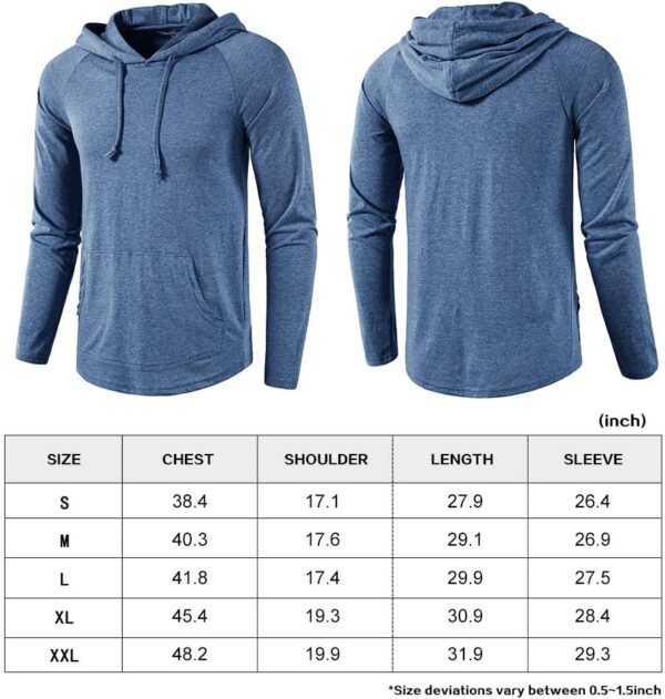 SIR7 Men's Gym Workout Active Long Sleeve Pullover Lightweight Hoodie Casual Hooded Sweatshirts - Image 8