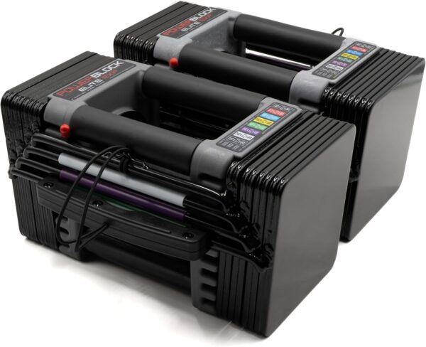 PowerBlock Elite EXP Adjustable Dumbbells, Sold in Pairs, Stage 1, 5-50 lb. Dumbbells, Durable Steel Build, Innovative Workout Equipment, All-in-One Dumbbells, Expandable with Expansion Kits - Image 2
