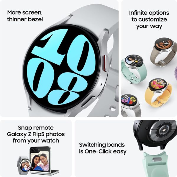Samsung Galaxy Watch 6 44mm LTE Smartwatch, Fitness Tracker, Personalized HR Zones, Advanced Sleep Coaching, Heart Monitor, BIA Sensor for Health Wellness Insights, Big Screen, US Version, Graphite - Image 3