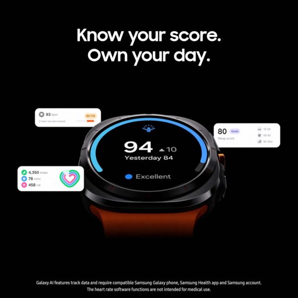 SAMSUNG Galaxy Watch Ultra 47mm LTE AI Smartwatch + Free Band, Energy Score, Heart Rate Tracking, Sleep Monitor, Fitness Tracker, GPS, 2024, Titanium Silver [US Version, 1Yr Manufacturer Warranty] - Image 5