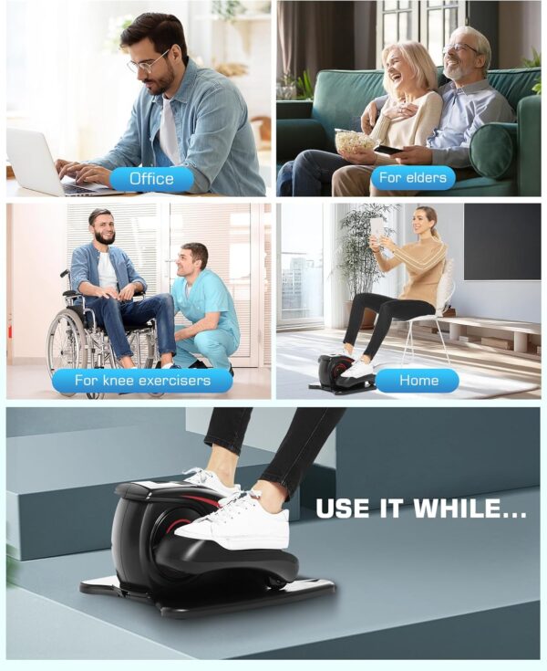 ANCHEER Under Desk Elliptical: Electric Leg Exerciser While Sitting for Seniors, Portable Ellipse Leg Exerciser as Seen on TV Motorized Seated Pedal Exerciser with Remote Control for Home Office - Image 7