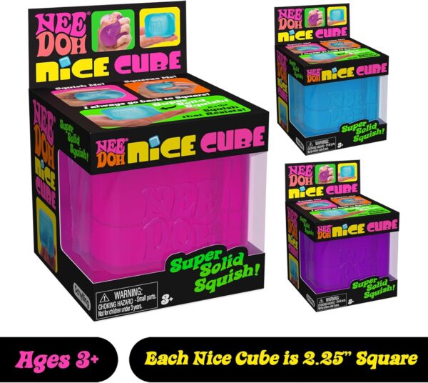 Schylling NeeDoh Nice Cube - Sensory Squeeze Toy with Super Solid Squish - 2.25" Cube - Color May Vary (Pack of 1) - Image 5