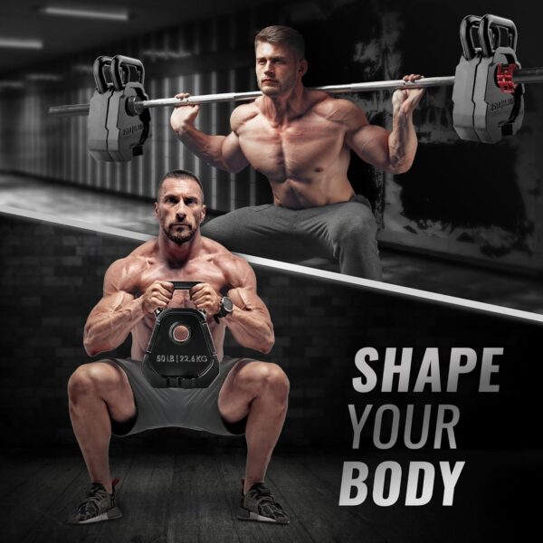 Yes4All Kettlebell Special Shape, Upgraded &Multifunctional for Advanced Training, Solid Cast Iron Powder Coated, Anti Slip Handle Strength Training Equipment - Image 8
