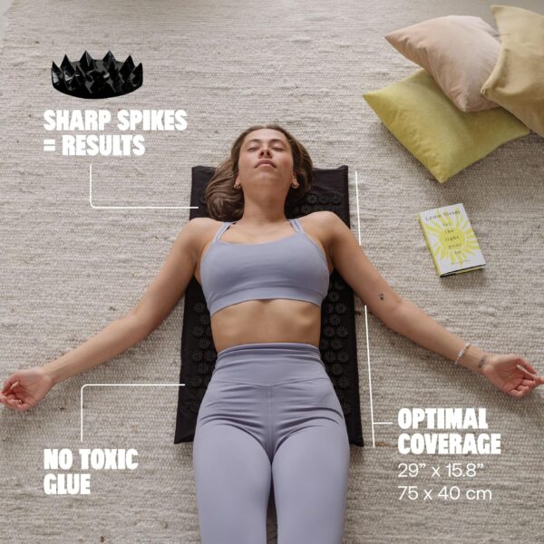 ShaktiMat Classic Acupressure Mat Original Intensity in Shakti Black, Relieves Stress & Tension, Promotes Relaxation & Focus | Similar to Acupuncture, No Needles Required | FSA/HSA Eligible - Image 6