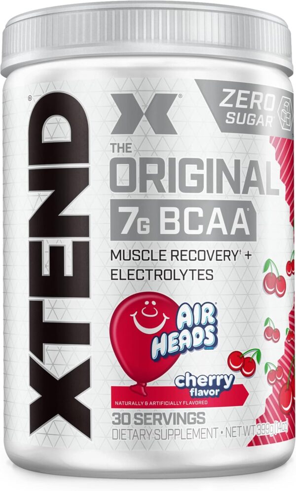 Xtend XTEND Original BCAA Powder Airheads Candy Flavor, 7g BCAA and 2.5g L-Glutamine, Sugar Free Post Workout Muscle Recovery Drink with Amino Acids for Men & Women, 30 Servings - Image 2