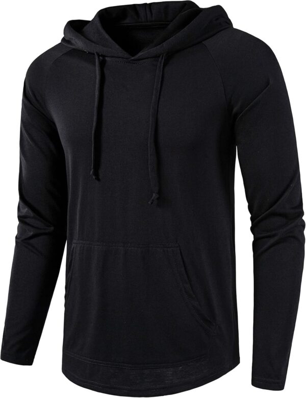 SIR7 Men's Gym Workout Active Long Sleeve Pullover Lightweight Hoodie Casual Hooded Sweatshirts - Image 2