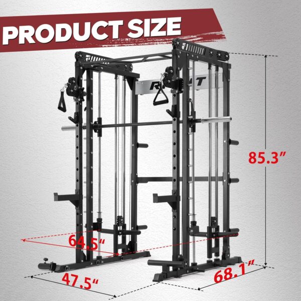 RitFit M1 & M1 Pro Smith Machine with Cable Crossover System, Multi-Function Squat Rack Power Cage for Home Gym, Power Rack and Packages - Image 5