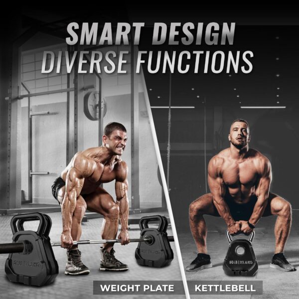 Yes4All Kettlebell Special Shape, Upgraded &Multifunctional for Advanced Training, Solid Cast Iron Powder Coated, Anti Slip Handle Strength Training Equipment - Image 7