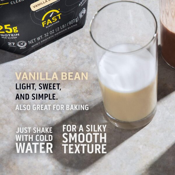 Ascent 100% Whey Protein Powder - Post Workout Whey Protein Isolate, Zero Artificial Flavors & Sweeteners, Soy & Gluten Free, 5.5g BCAA, 2.6g Leucine, Essential Amino Acids, Vanilla Bean 2 lb - Image 7