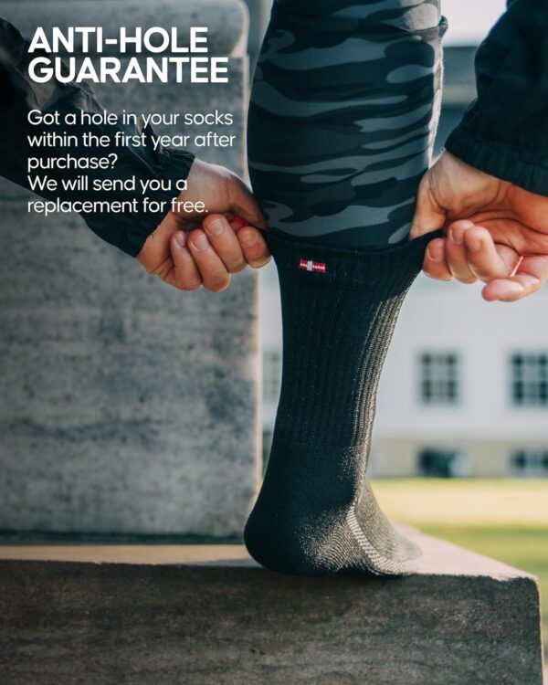 DANISH ENDURANCE Cushioned Running Socks for Long Distances, Crew Length, Anti-Blister for Men & Women, 3 and 5 Pack - Image 5