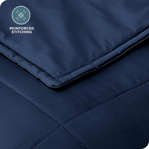 Bare Home Weighted Blanket Queen Size 17lbs (60" x 80") for Adults - All-Natural 100% Cotton - Premium Heavy Blanket Nontoxic Glass Beads (Dark Blue, 60"x80") - Image 7