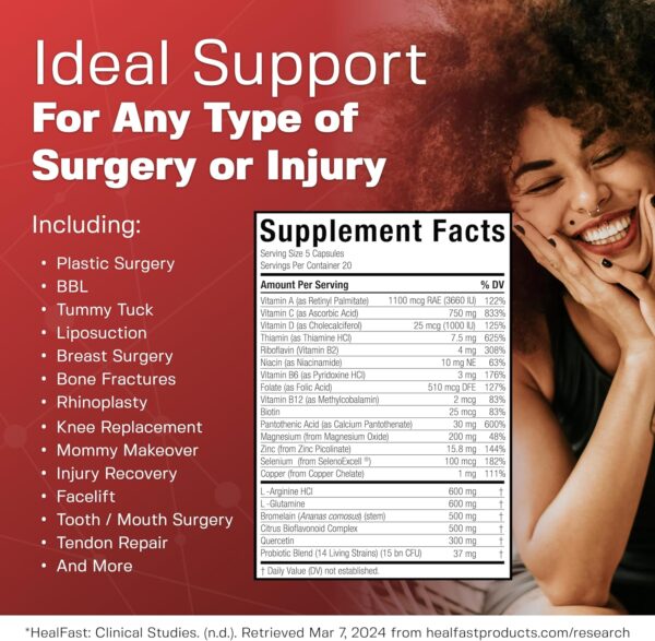 Post Surgery & Injury Recovery Supplement (Post-Op) - Supports Healing Optimization for Surgery, Wounds, Scar Treatment & Bruising - BBL Post Surgery Supplies - Image 7