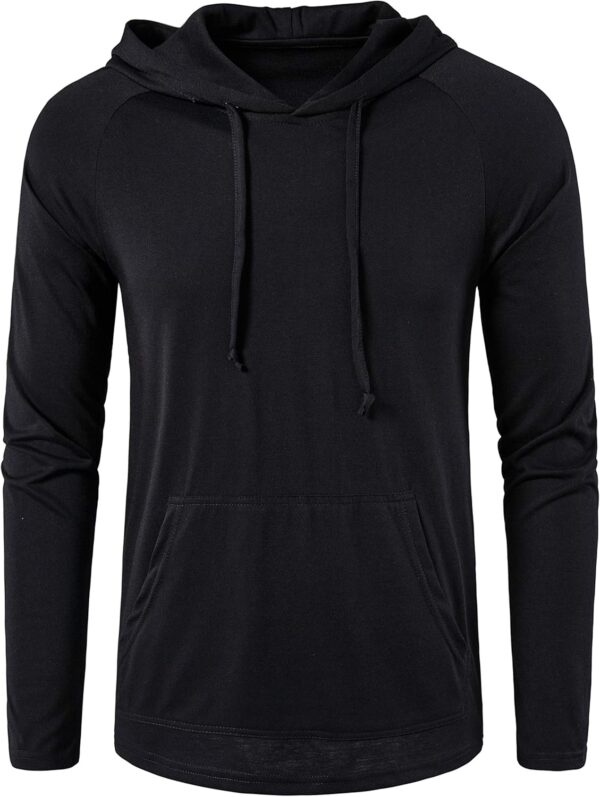 SIR7 Men's Gym Workout Active Long Sleeve Pullover Lightweight Hoodie Casual Hooded Sweatshirts - Image 3