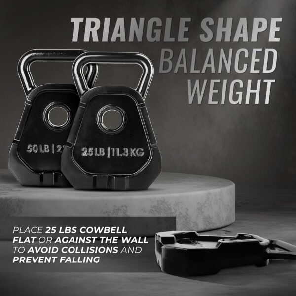 Yes4All Kettlebell Special Shape, Upgraded &Multifunctional for Advanced Training, Solid Cast Iron Powder Coated, Anti Slip Handle Strength Training Equipment - Image 5