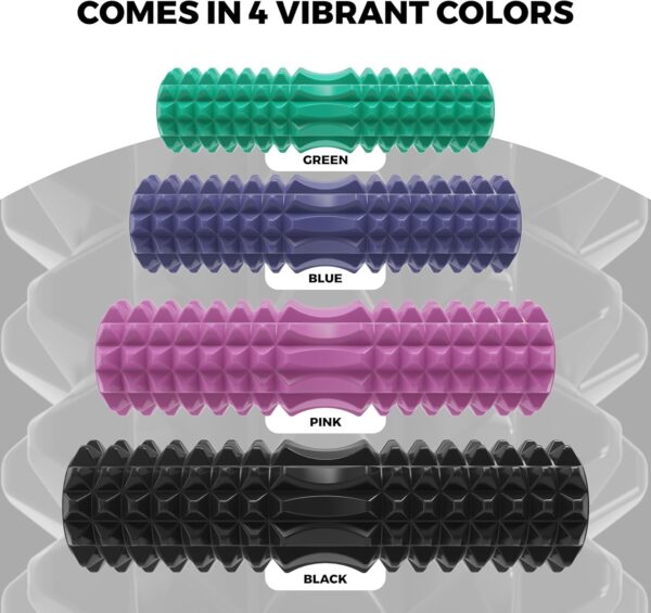 Nordic Lifting Vibrating Foam Roller w/ 5 Intensity Vibration, High Density EVA Foam for Deep Tissue Massage & Muscle Recovery - Ideal for Back Pain, Plantar Fasciitis Relief, Physical Therapy - Black - Image 9