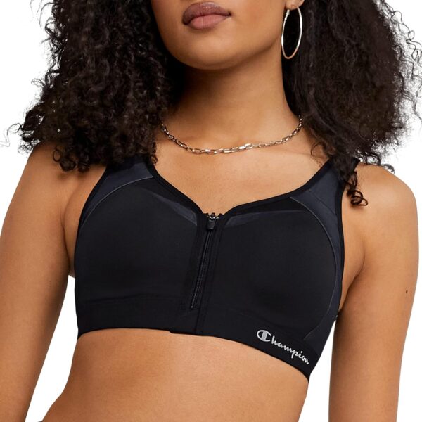 Champion Women's Sports Bra, Motion Control Zip High-impact Sports Bra, Wirefree Bra for Women - Image 2