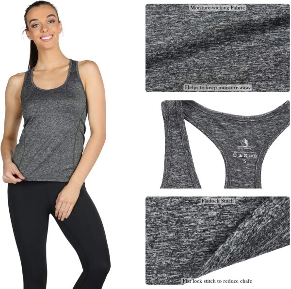 icyzone Women's Racerback Workout Athletic Running Tank Tops (Pack of 3) - Image 6