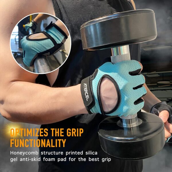 ATERCEL Weight Lifting Gloves Full Palm Protection, Workout Gloves for Gym, Cycling, Exercise, Breathable, Super Lightweight for Mens and Women - Image 7