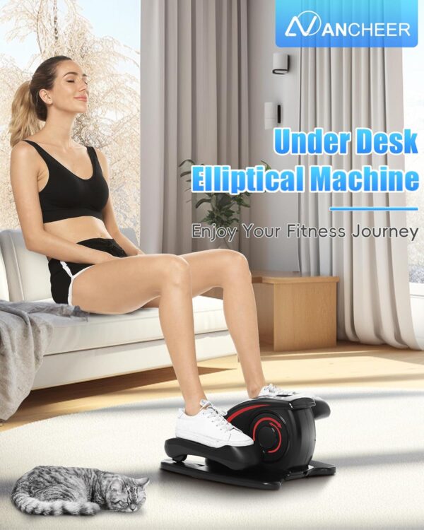 ANCHEER Under Desk Elliptical: Electric Leg Exerciser While Sitting for Seniors, Portable Ellipse Leg Exerciser as Seen on TV Motorized Seated Pedal Exerciser with Remote Control for Home Office - Image 3