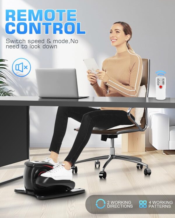ANCHEER Under Desk Elliptical: Electric Leg Exerciser While Sitting for Seniors, Portable Ellipse Leg Exerciser as Seen on TV Motorized Seated Pedal Exerciser with Remote Control for Home Office - Image 4