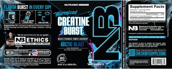 NutraBio Pure Creatine Monohydrate Powder Supplement, Arctic Blast, (300 g) - Supports Bulk Muscle Energy, Recovery, and Strength - HPLC Tested Pure Grade Creatine Powder Supplement for Men and Women - Image 10