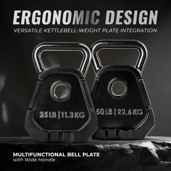Yes4All Kettlebell Special Shape, Upgraded &Multifunctional for Advanced Training, Solid Cast Iron Powder Coated, Anti Slip Handle Strength Training Equipment - Image 3