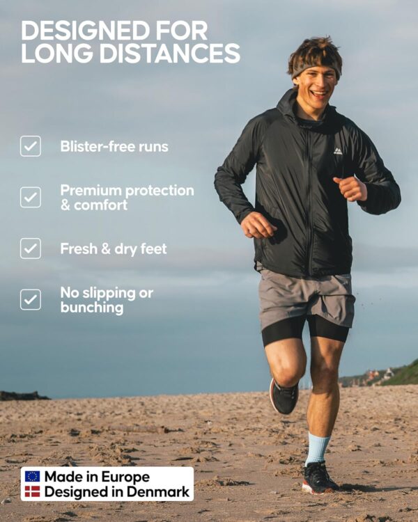 DANISH ENDURANCE Cushioned Running Socks for Long Distances, Crew Length, Anti-Blister for Men & Women, 3 and 5 Pack - Image 4