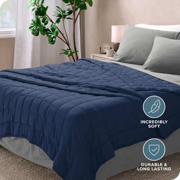 Bare Home Weighted Blanket Queen Size 17lbs (60" x 80") for Adults - All-Natural 100% Cotton - Premium Heavy Blanket Nontoxic Glass Beads (Dark Blue, 60"x80") - Image 4