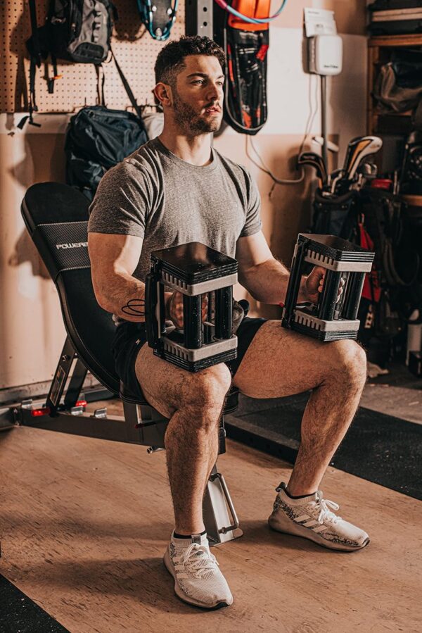 PowerBlock Elite EXP Adjustable Dumbbells, Sold in Pairs, Stage 1, 5-50 lb. Dumbbells, Durable Steel Build, Innovative Workout Equipment, All-in-One Dumbbells, Expandable with Expansion Kits - Image 8