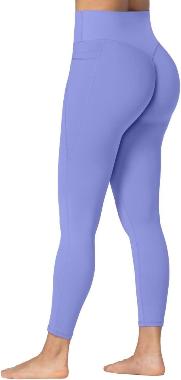 Sunzfly Invisible Butt Scrunch Workout Leggings with Pockets for Women, No Front Seam Gym Yoga Pants with Tummy Control - Image 5