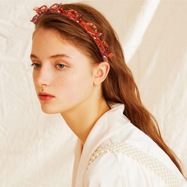 2PCS Headband With Clips, 2024 New Hairband with Clips Headbands for Women, Premium Double Bangs Hairstyle Hairpin Hair Clip Headband Hollow Woven Headband Hair Accessories (Coffee, Large) - Image 4