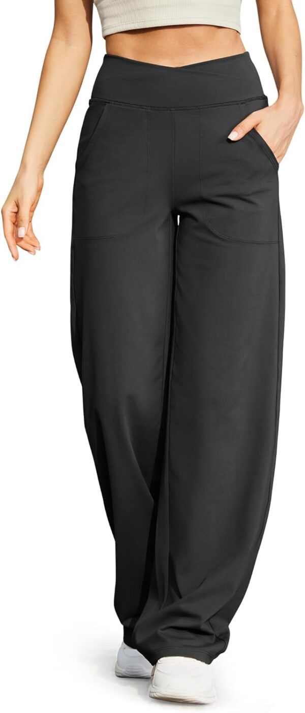 G4Free Wide Leg Pants for Women Loose Yoga Pants with Pockets Petite/Regular/Tall Stretch Casual Lounge Pants - Image 2