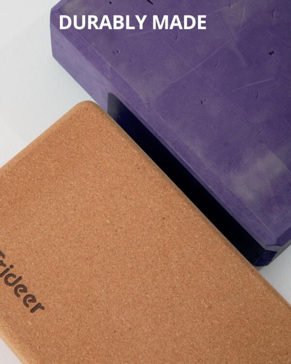 Trideer Cork Yoga Blocks, 2 Pack Yoga Blocks Natural Cork, High Density Yoga Block with Non Slip Surface, Eco-Friendly Yoga Accessories for Women, Ideal for Yoga, Pilates, Stretching - Image 7
