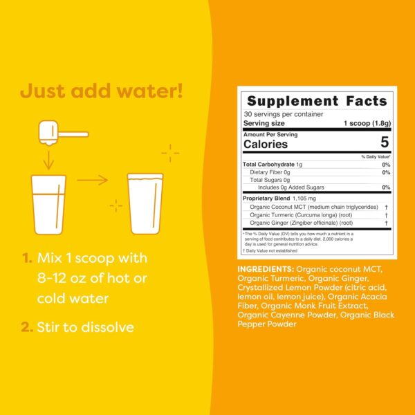 FlavCity Daily Rescue Lemon Ginger Immunity Tea with No Added Sugar - Delicious Caffeine-Free Herbal Tea Mix for Wellness Boost - Shelf-Stable, Vegan, Keto & Non-GMO (1.9 oz, 30 Servings) - Image 5