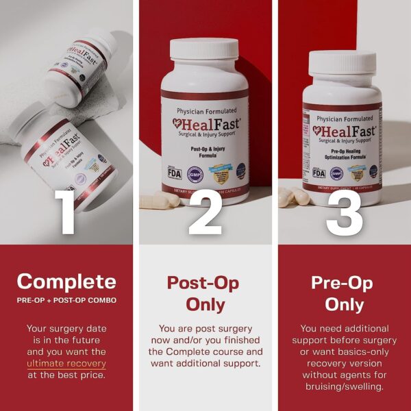 Complete Surgery & Injury Recovery Supplement: for Wound, Scar Treatment & Bruising w/Vitamins, Bromelain, Quercetin & Probiotics (Pre+Post Op) - Image 3