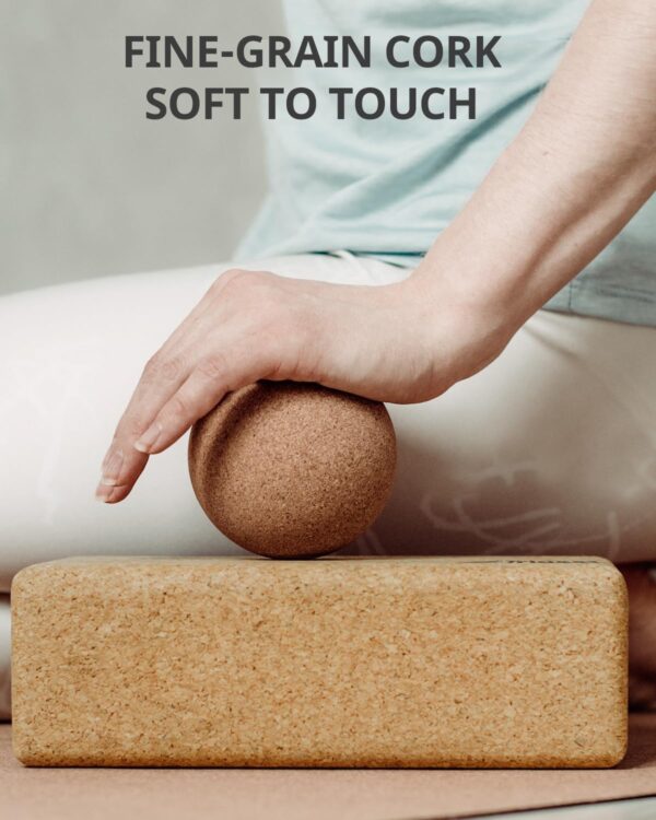 Trideer Cork Yoga Blocks, 2 Pack Yoga Blocks Natural Cork, High Density Yoga Block with Non Slip Surface, Eco-Friendly Yoga Accessories for Women, Ideal for Yoga, Pilates, Stretching - Image 5