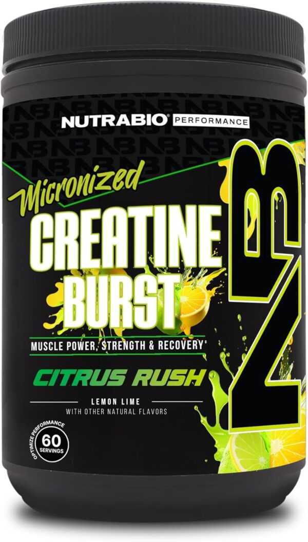 NutraBio Pure Creatine Monohydrate Powder Supplement, Citrus Rush, (300 g) - Supports Bulk Muscle Energy, Recovery, and Strength - HPLC Tested Pure Grade Creatine Powder Supplement for Men and Women - Image 2